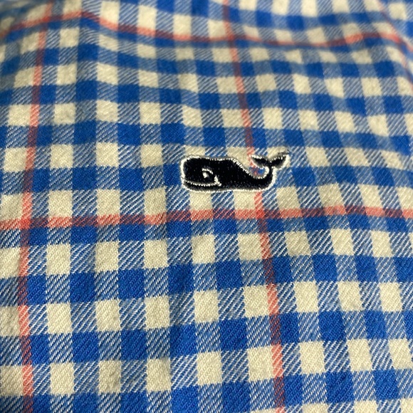 Vineyard Vines Slim Fit Whale Shirt Button Down Cotton Flannel Blue Check  Small - Picture 2 of 3